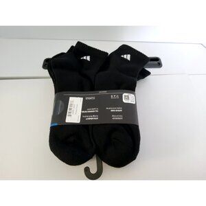adidas 6 Pair Mens Quarter Crew Cushioned Socks Shoe Size 6-12 (Solid
